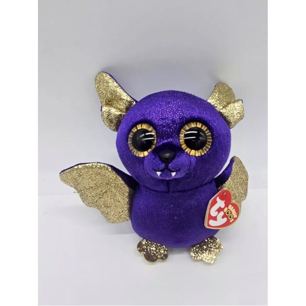 TY Beanie Boos Count Bat Purple & Gold 6" Plush Stuffed Animal Toy Halloween